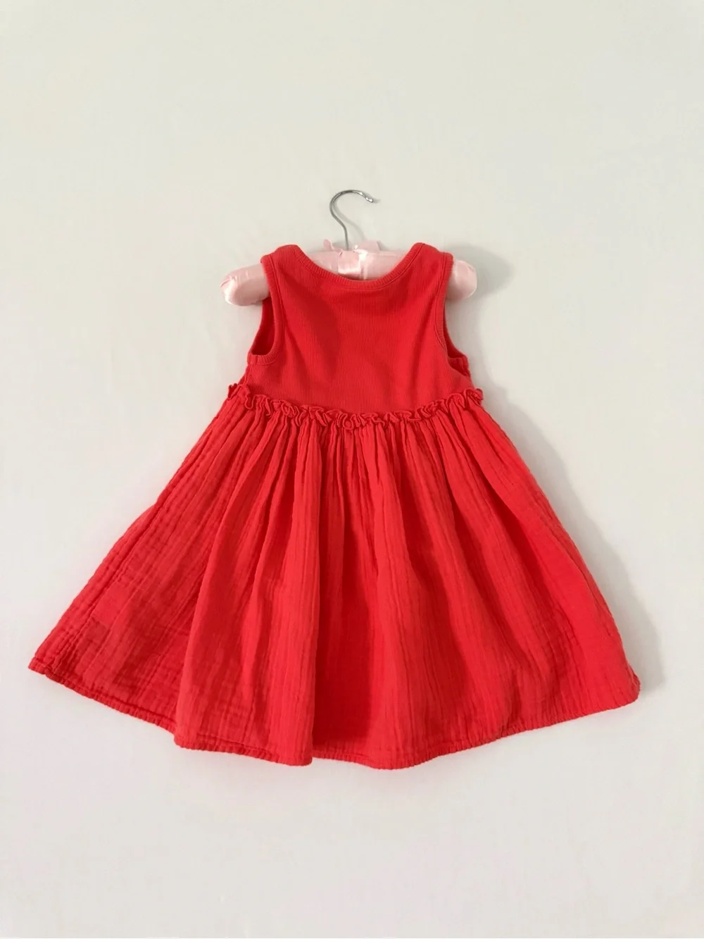 GAP Red Sleeveless Gathered Waist Dress